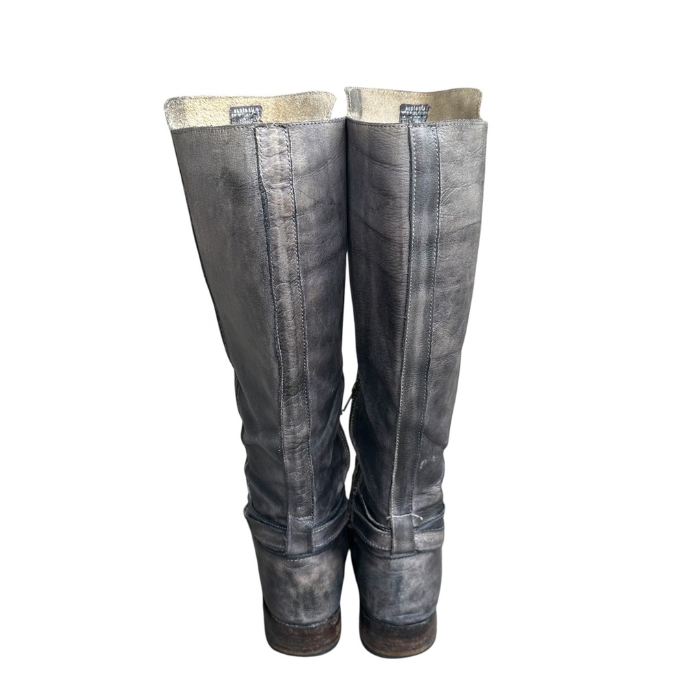 Bed Stu Boots Shoe Cobbler Series Leather Moto Distressed Black Grey Womens 6 - Picture 11 of 12
